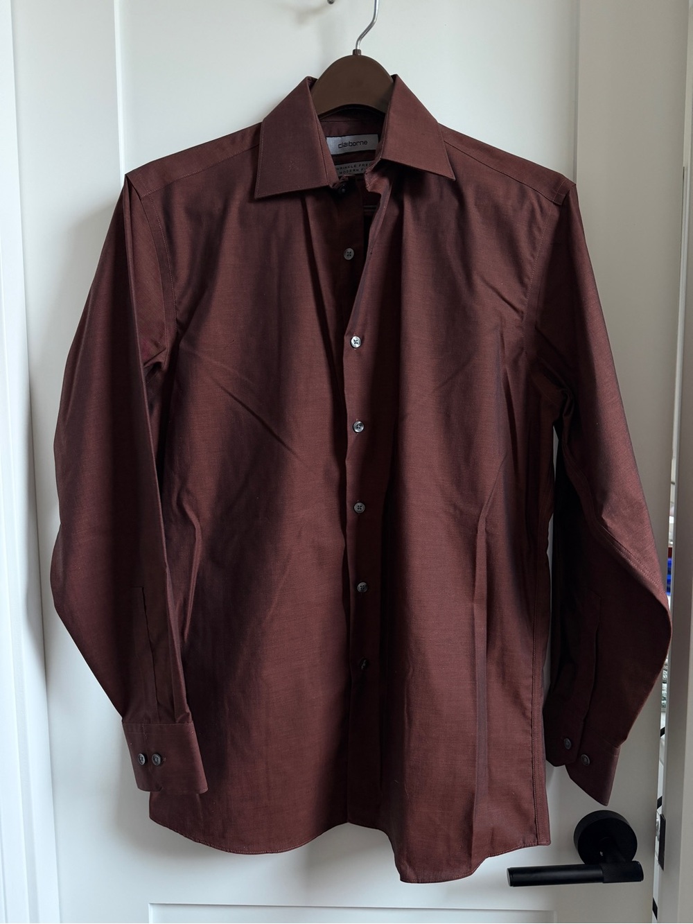 Claiborne Men's Brown Long-Sleeve Dress Shirt
